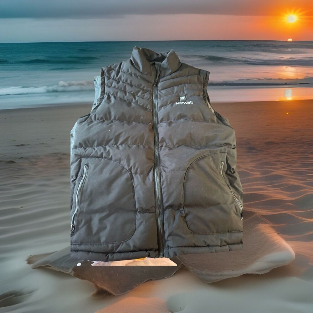 Norwell Heated Vest Men’s Large Black Puffer USB‎ Electric Heat Quilted Zip